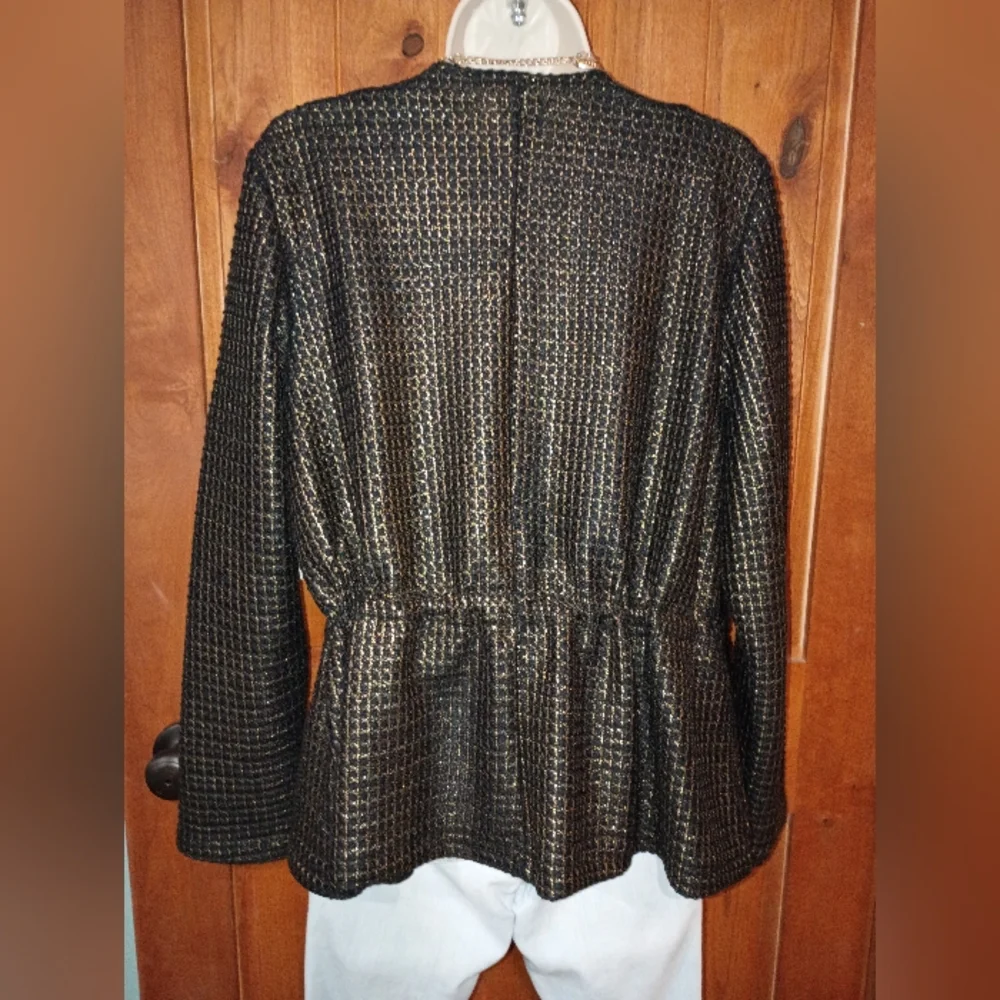 Rafaella Black and Gold‎ Textured Blazer